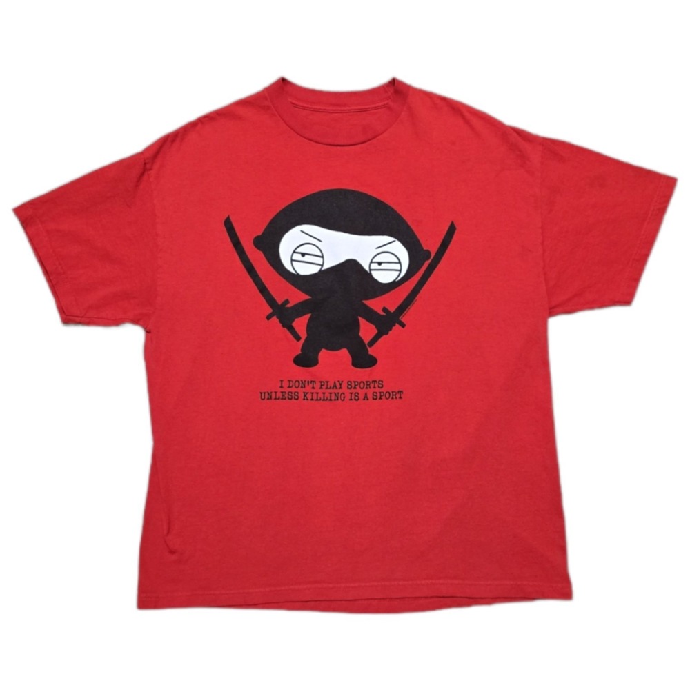 Y2K Family Guy Stewie Griffin Killer Ninja T-Shirt Mens 2XL Red Cartoon Tee